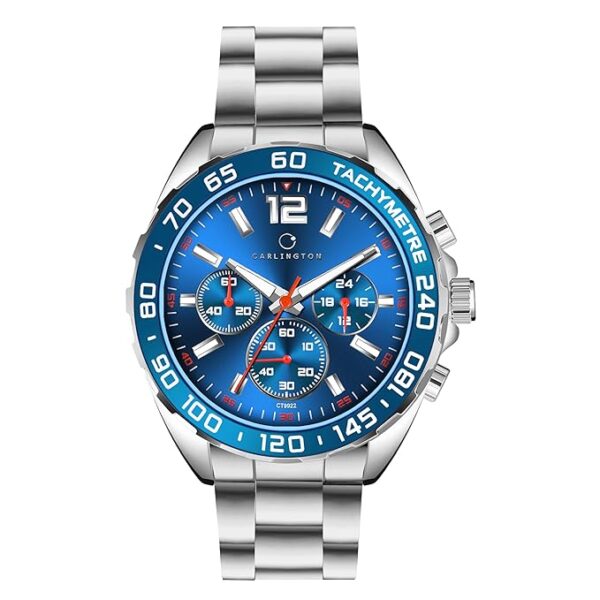 Carlington Legacy Series Analog Wrist Watches with Chronograph & Stainless Steel Chain Strap for Men - CT 9922