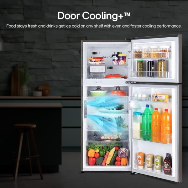 LG 242 L 3 Star Smart Inverter Frost-Free Double Door Refrigerator (GL-I292RPZX, Shiny Steel, Door Cooling+) - Image 7