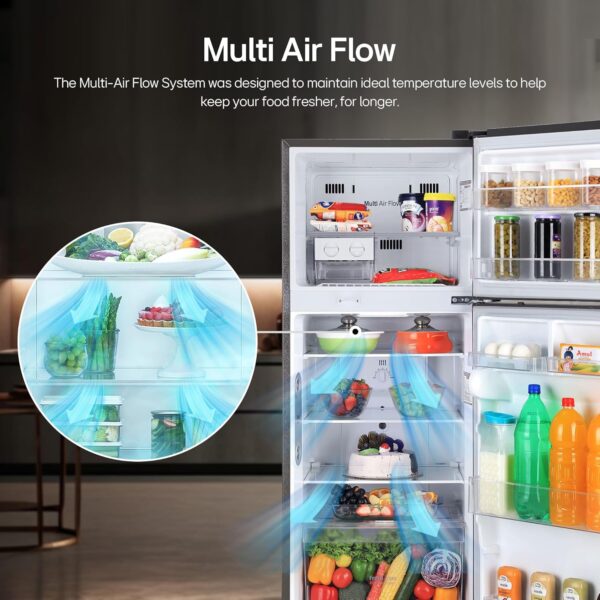LG 242 L 3 Star Smart Inverter Frost-Free Double Door Refrigerator (GL-I292RPZX, Shiny Steel, Door Cooling+) - Image 8