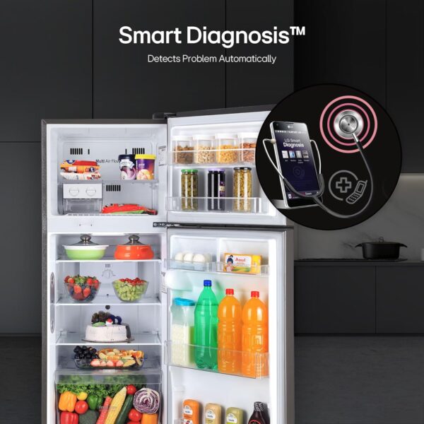 LG 242 L 3 Star Smart Inverter Frost-Free Double Door Refrigerator (GL-I292RPZX, Shiny Steel, Door Cooling+) - Image 9